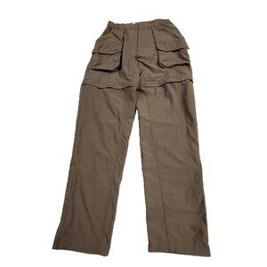 Columbia Women's Hiking Pants (S Long) Olive-Brown Pockets Zip-Off Legs